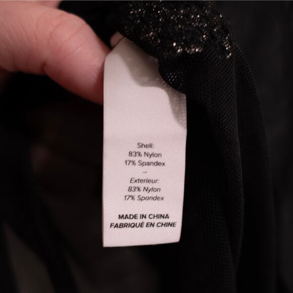 Cinq a Sept Shooting Star Mesh Turtleneck Top Black Embellished Sparkly NYE SZ M - Picture 9 of 9